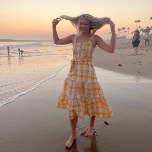 Yellow plaid dress💛